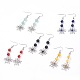 Tibetan Style Glass Spider Dangle Earrings EJEW-JE02724-1