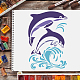FINGERINSPIRE Dolphins Stencil 29.7x21cm Dolphin Mural Stencil Sea Ocean Creatures Stencils DIY Craft Sea Animal Stencil for Painting on Wood Tile Paper Fabric Floor DIY-WH0202-206-6