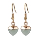 Серьги с подвесками в форме сердца из натуральных смешанных драгоценных камней EJEW-JE05469-4