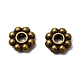 Lega stile tibetano piatte perle tonde distanziatore X-TIBEB-2351A-AB-FF-3