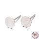 925 Sterling Silver Flat Pad  Stud Earring Findings STER-K167-045E-S-1