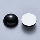 手作り磁器カボション  光沢釉の磁器  半円/ドーム  ブラック  16x7mm PORC-S500-025-A05-2