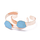 Bracelets de manchette en turquoise naturel BJEW-P079-06RG-1