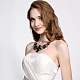 Fashion Women Jewelry Zinc Alloy Glass Rhinestone Flower Bib Statement Choker Collar Necklaces NJEW-BB15155-C-8