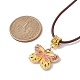 Halsketten mit Schmetterlingsanhänger aus legierter Emaille NJEW-JN04580-01-3