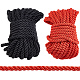 GORGECRAFT 66Ft/20M Twisted Cord Rope 7mm Polyester Twisted Cord Trim Black Red Braided Knots Rope Thread for Curtain Tieback Gift Bags Rope Handles Lanyards Home Decors Clotheslines (10M/ Roll) OCOR-GF0001-36C-1