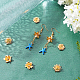 Superfindings 36 pz 3 tappi di perline di fiori in ottone 3d in stile KK-FH0002-48-2