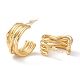 Brass Half Hoop Earrings EJEW-A056-07G-2