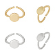 Unicraftale 4 шт. 2 цвета пустые кольца открытое кольцо около 17.1 мм купольные кольца латунные плоские круглые открытые кольца-манжеты витой дизайн перстень-печатка для женщин платиновое золотое кольцо на палец простые ювелирные изделия RJEW-UN0002-43-1