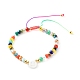 Гальваническое стекло нейлоновая нить плетеные браслеты из бусин для мамы и дочки BJEW-JB06359-03-3
