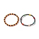 Set di braccialetti elasticizzati con teschio sintetico turchese (tinto) a tema Halloween BJEW-JB09199-5