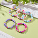 Bracelets extensibles en perles rondes et rondelles en acrylique opaque BJEW-JB09099-2