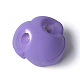 アクリルシャンクボタン  ラバー加工  1穴  花  青紫色  19.5x19x14.5mm  穴：3.5mm MACR-T024-02A-2