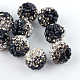 Perles de boule disco en argile polymère de couleur à deux tons manuelles RB-R041-07-1
