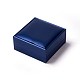プラスチックアクセサリー箱  PUレザーで覆われた  長方形  ブルー  9.6x9.5x4.4cm LBOX-L004-C01-1