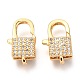 Brass Micro Pave Cubic Zirconia Lobster Claw Clasps ZIRC-O038-25G-1