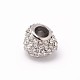 Heart 304 Stainless Steel Grade A Rhinestone European Large Hole Beads OPDL-M012-08A-2