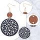 Anattasoul 3 пара 3 цвета полые плоские круглые деревянные серьги-гвоздики с железными булавками для женщин EJEW-AN0003-90-3