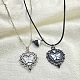 2-teiliges Halsketten-Set mit 2 Herz- und Schmetterlings-Legierungs-Emaille-Anhängern PW-WG25073-01-3
