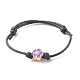 Bracelet cordon perlé émail acrylique fleur de prunier BJEW-JB07851-3