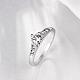 絶妙な真鍮チェコラインストーン指輪婚約指輪  プラチナ  usサイズ6（16.5mm） RJEW-BB02180-6-3