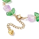 Bracelet en perles de fleur de tulipe en verre avec 304 fermoirs en acier inoxydable BJEW-JB09959-01-4