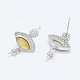 925 Sterling Silver Micro Pave Cubic Zirconia Stud Earring Findings STER-F043-018-3
