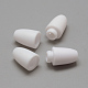 プラスチック離脱クラスプ  ゴムシリコーンの歯がひものネックレスのための  ホワイト  24x9mm  穴：2.5mm X-KY-R012-01-2