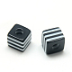 Opaque Stripe Resin Beads RESI-S342-8x8-01-2