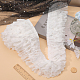 3層ナイロンプリーツレーストリム  プラスチックビーズ付きフリルレースリボン  裁縫や工芸品の装飾用  ホワイト  4-3/8インチ（110mm） OCOR-WH0082-40-3