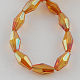 Electroplate Glass Beads Strands EGLA-R021-6x12mm-03-2