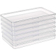 BENECREAT 6 Packs 7.5x4.5x0.6 Inch Large Clear Plastic Box Organizer Retangle Storage Box for Extra Face Masks CON-BC0006-19-8