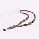 Buddhist Jewelry Natural Tibetan Agate Beaded Necklaces NJEW-F131-08-2