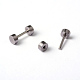 Boucles d'oreilles cartilage barbell plat rond 304 acier inoxydable EJEW-L164-01P-1