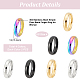 Dicosmetic 8 Uds 4 colores 304 acero inoxidable simple banda lisa anillo de dedo para mujer RJEW-DC0001-01-2