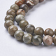 Chapelets de perles de feuille d'argent en jaspe naturel G-J364-04-6mm-3
