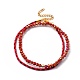 Glass Stretch Beaded Bracelets & Cotton Braided Cord Bracelet Sets BJEW-JB05401-2