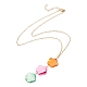 Natural Shell Flower Pendant Necklace with 304 Stainless Steel Chains for Women NJEW-C016-16G-2