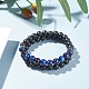 Round Stone Beads Stretch Bracelets Set BJEW-JB07257-03-2