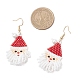 Стеклянные бусины санта-клаус подвесные серьги EJEW-MZ00508-4