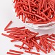 Red Opaque Colours Rainbow Loose Glass Bugle Beads X-SEED-J006-06-1