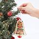 Gorgecraft 6pcs6スタイル木製クリスマスオーナメント  ロープで装飾をぶら下げ木の休日  混合図形  ミックスカラー  1個/スタイル WOOD-GF0001-51-3