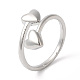 Латунные кольца с двойным сердцем из латуни RJEW-R137-02P-3