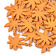 塗装ポプラウッドペンダント  葉  オレンジ  32x30x3mm  穴：1.5mm WOOD-S045-066G-1