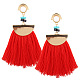 Fashewelry ensembles de boucles d'oreilles pendantes à pampilles pour femmes à la mode EJEW-TA0005-01-2