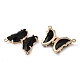 Brass Pave Faceted Glass Connector Charms FIND-Z020-03-3