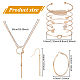Anattasoul alliage rectangle bar pendentif balancent boucles d'oreilles et bracelets et collier lariat SJEW-AN0001-16-2