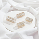 BENECREAT 8Pcs 4 Styles Stackable Brass Wide Band Cuff Ring RJEW-BC0001-01-3