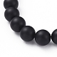Braccialetti elasticizzati con perline di agata nera naturale (tinta). BJEW-JB04801-01-3