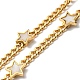 Collier pendentif étoile en perles de résine avec chaînes gourmettes NJEW-D296-11G-3